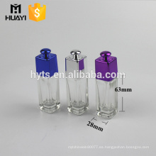 Botellas de perfume de vidrio cuadrado hechas a medida de 20 ml con tapas de colores